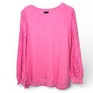 Talbots Hot Pink Lace Sleeve Top – Women’s XL | NWOT